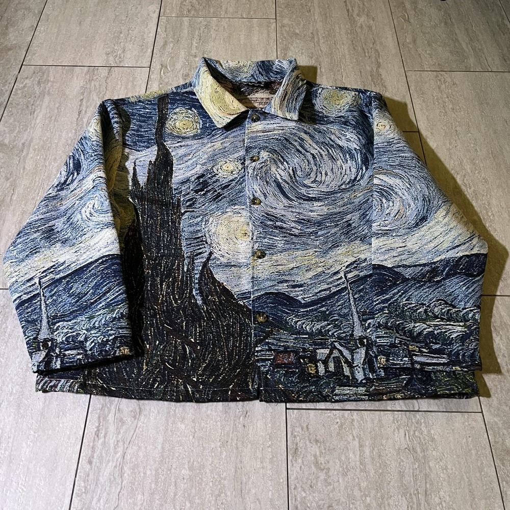 Rebel Vengeance Jacket Mens 2XL Starry Night Tapestry Bomber Art